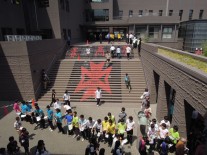 大階段を利用した装飾