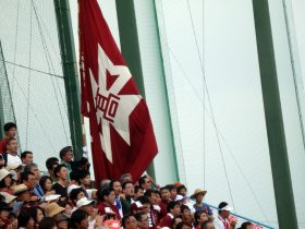 臙脂に染まった市営浦和球場