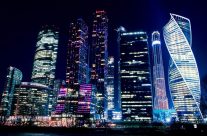 モスクワの高層ビル夜景